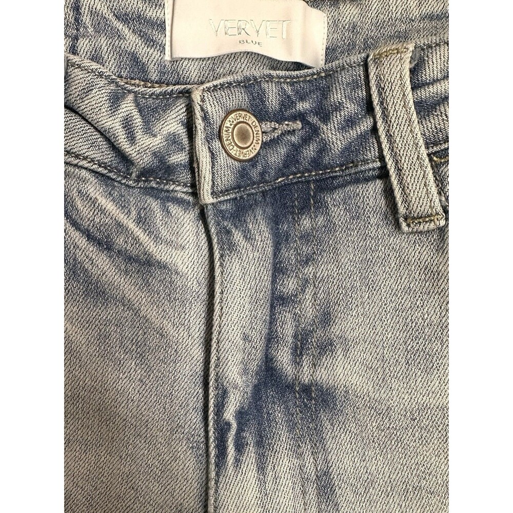 Vervet Blue Women’s 26 Straight Leg High Rise Light Wash Cargo Pocket Jeans - Picture 5 of 12